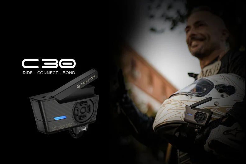 BluArmor C30 Mesh Intercom Bluetooth communication System | Compatible for all helmets | 1 YEAR WARRANTY