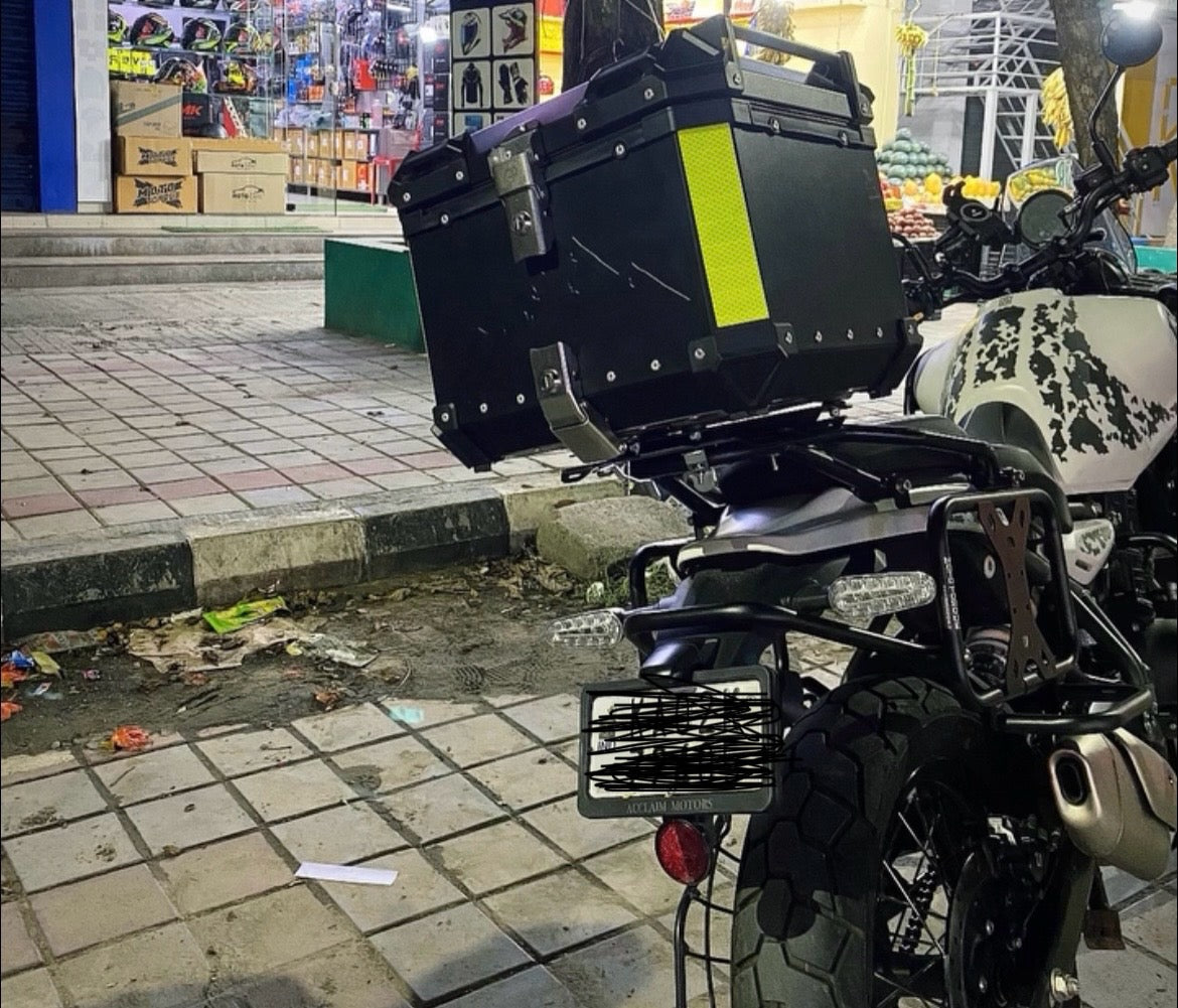 ADVENTURE TOP BOX FOR HIMALAYAN 411/450 ( CASE) 45LTRS BLACK PREMIUM BY LGP - UNIVERSAL