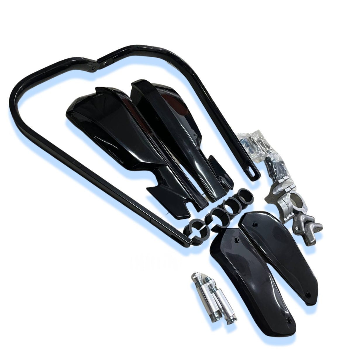 Handguard with aluminium brace compatible for all motorcycles - Black