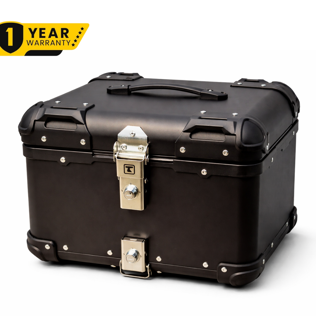 TAANC Urban Arc Top Box – Stealth Black | 45L Aluminium WP Motorcycle Storage Box with Rounded Design