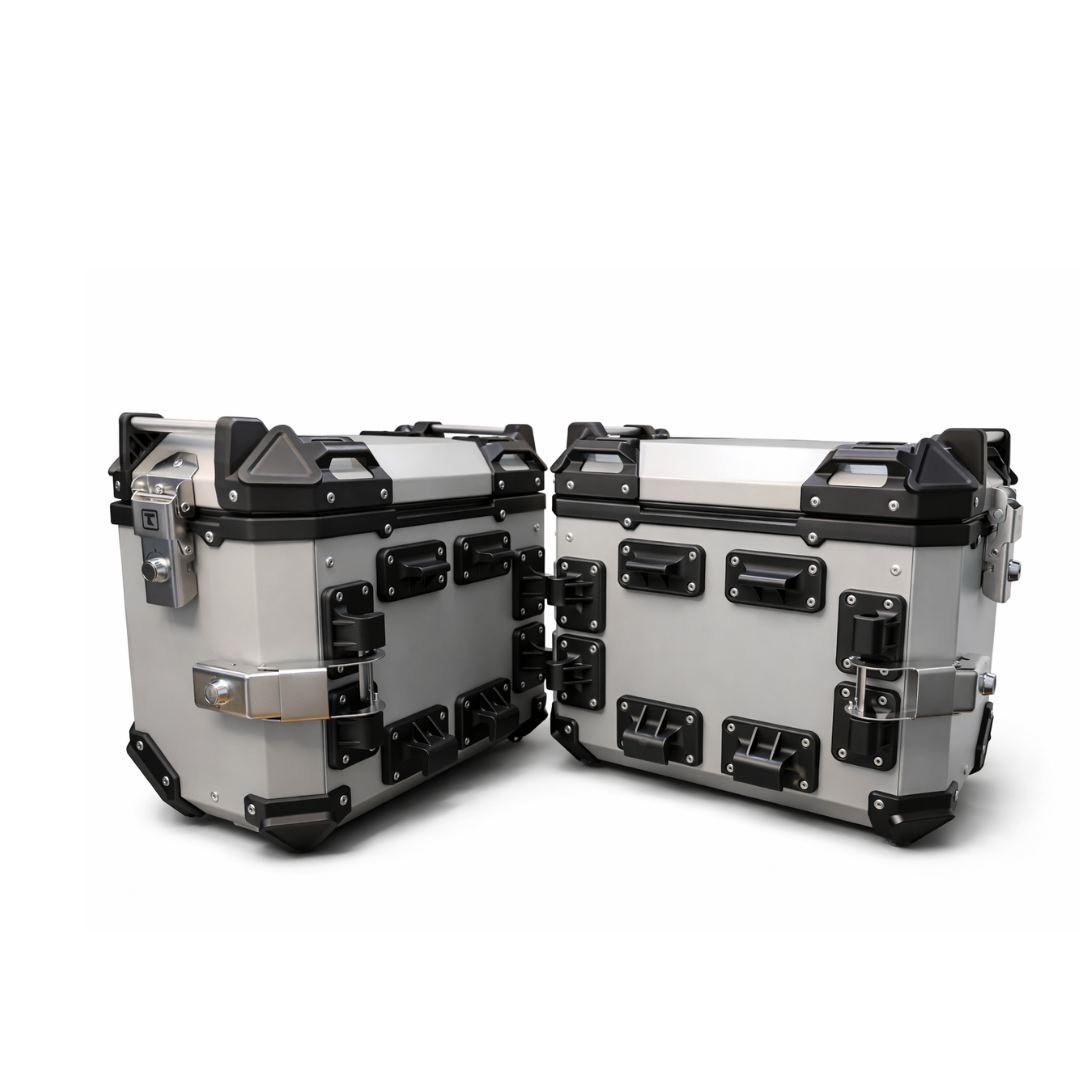 TAANC Nomad Twin Panniers – Aero Silver | 36L Aluminium Side Boxes for All Motorcycles