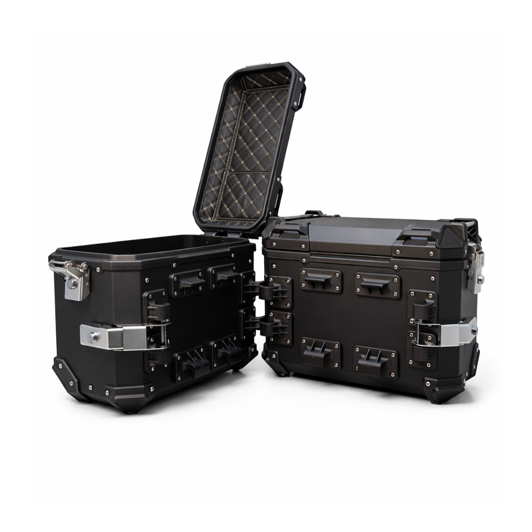 TAANC Nomad Twin Panniers – Stealth Black | 36L Aluminium Side Boxes for All Motorcycles