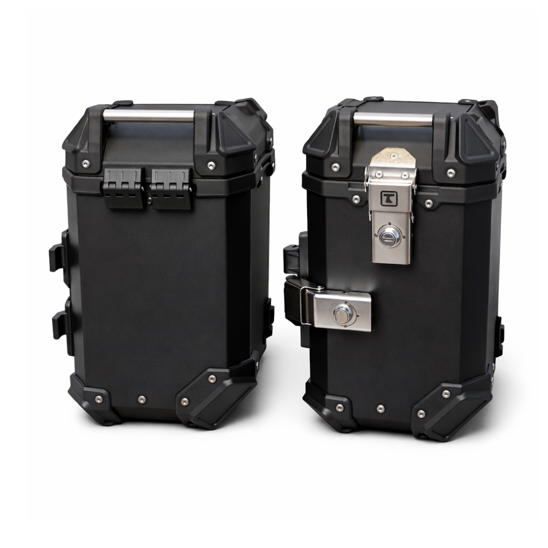 TAANC Nomad Twin Panniers – Stealth Black | 36L Aluminium Side Boxes for All Motorcycles