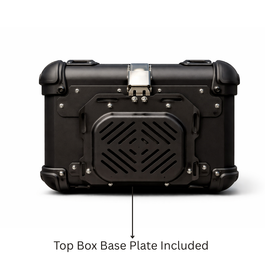TAANC Urban Arc Top Box – Stealth Black | 45L Aluminium WP Motorcycle Storage Box with Rounded Design