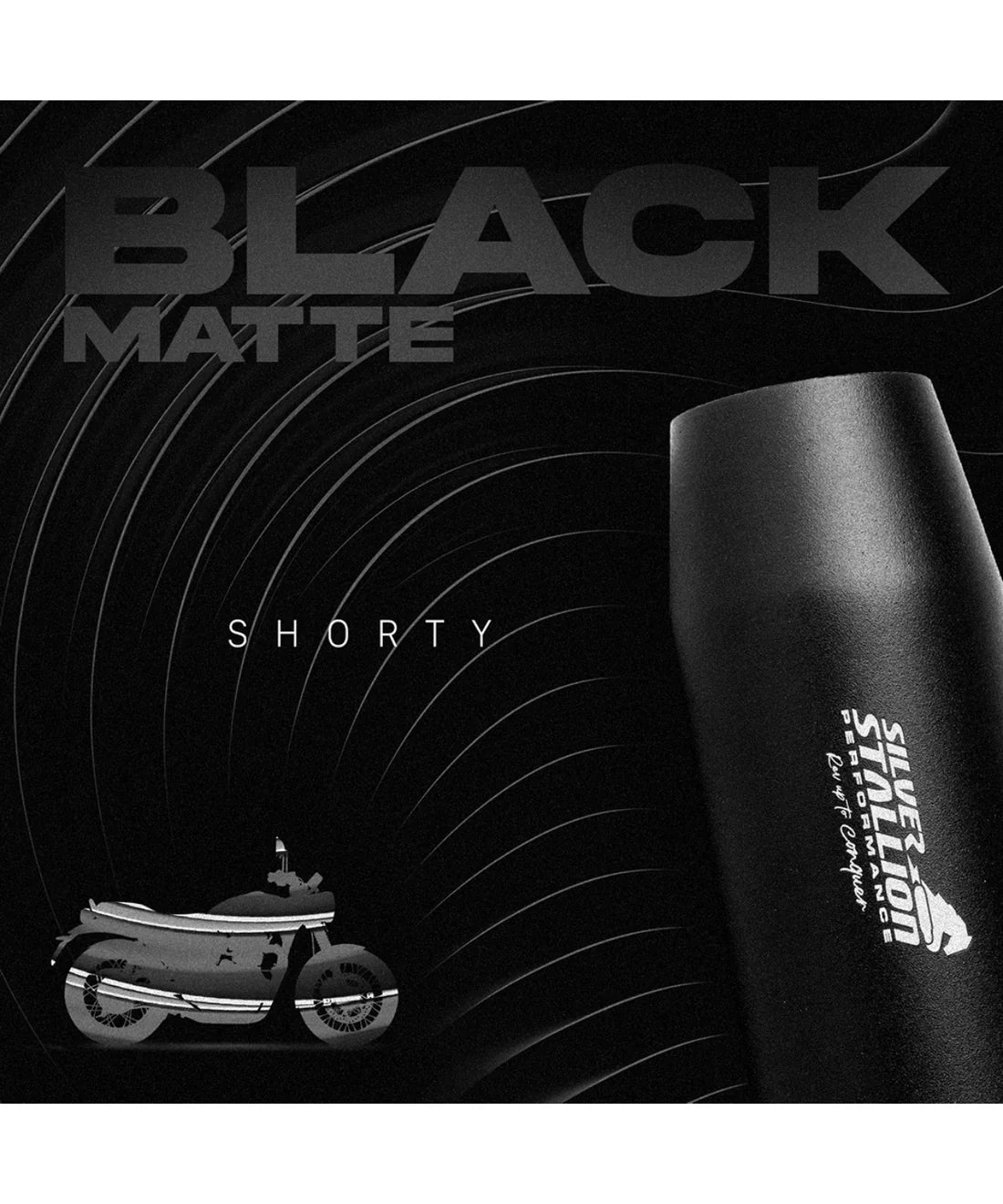 RE HUNTER 350 | SILVER STALLION SHORTY | DYNO High Performance Exhaust System | Black - LIFE TIME WARRANTY