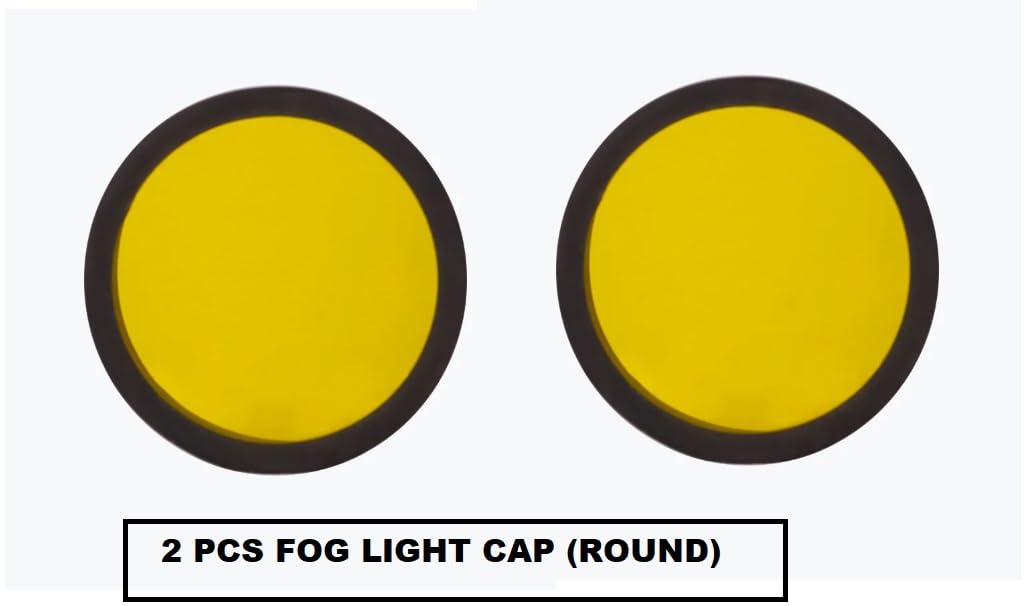 HJG Fog Light Lens Cover /Cap – Yellow ( Round ) - pack of 2