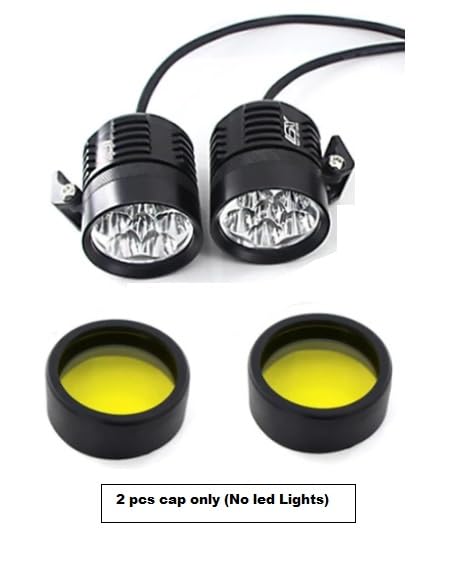 HJG Fog Light Lens Cover /Cap – Yellow ( Round ) - pack of 2