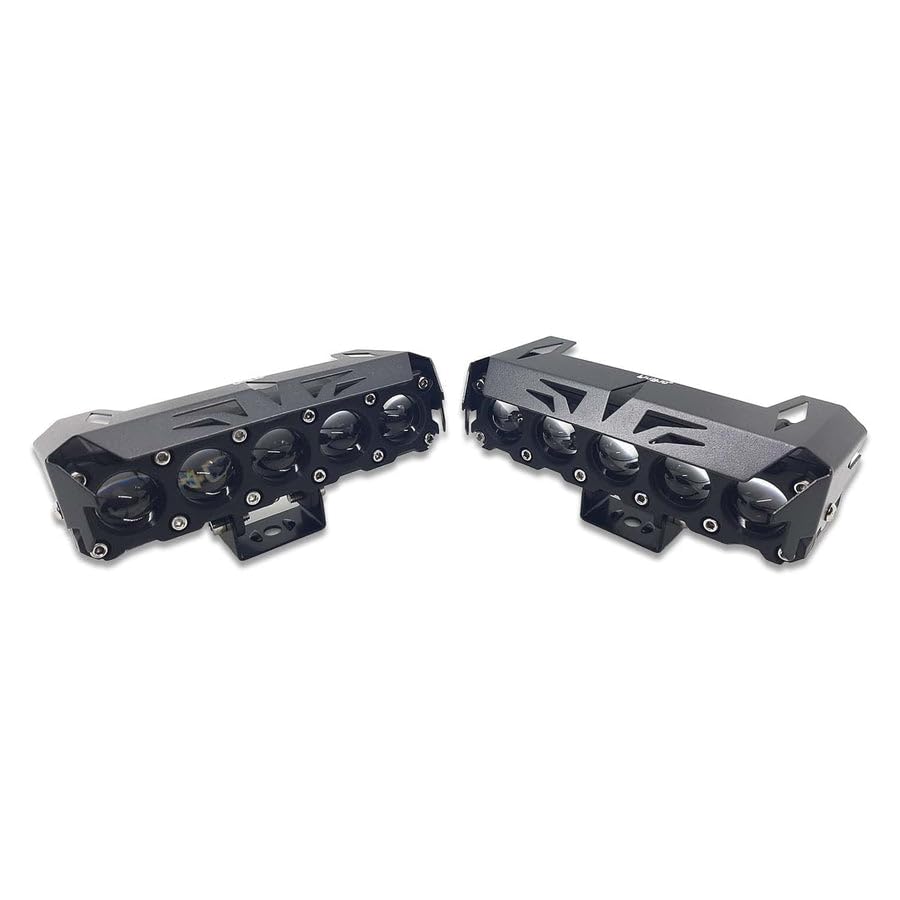 LIU HJG ORIGINAL ( 90W *2 )future eye lens MEGA DRIVE 5 LENS DUAL COLOUR YELLOW /WHITE LED FOG LIGHTS (PAIR) compatible for all motorcycle , thar , jeep and cars