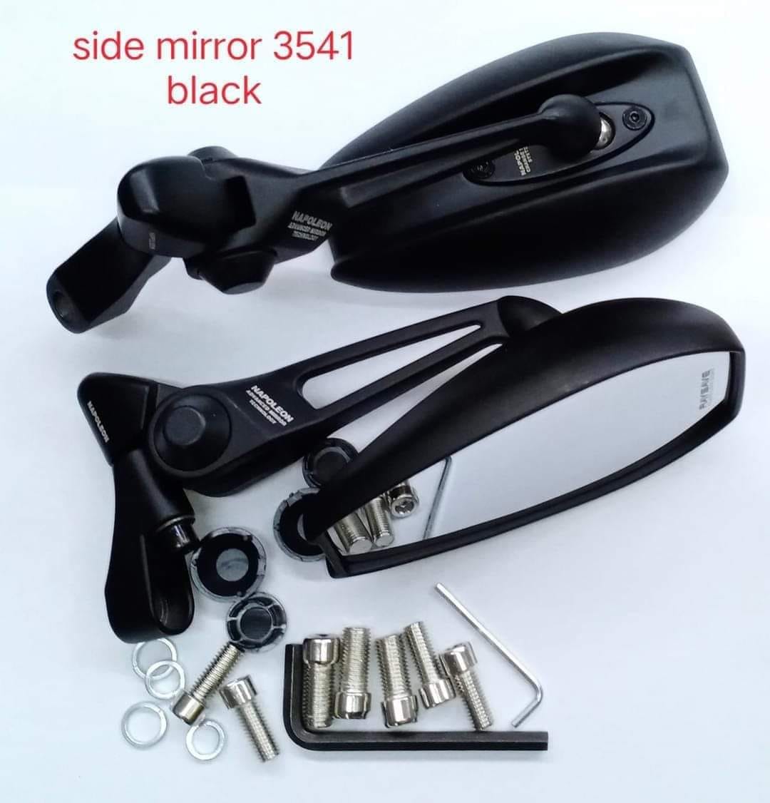 SPIKI Napoleon Ray Mirrors (Pair) | Anti-Glare Oval Mirrors with Short Stem | Anti-Shock | Universal Fit for Motorcycles & Scooters