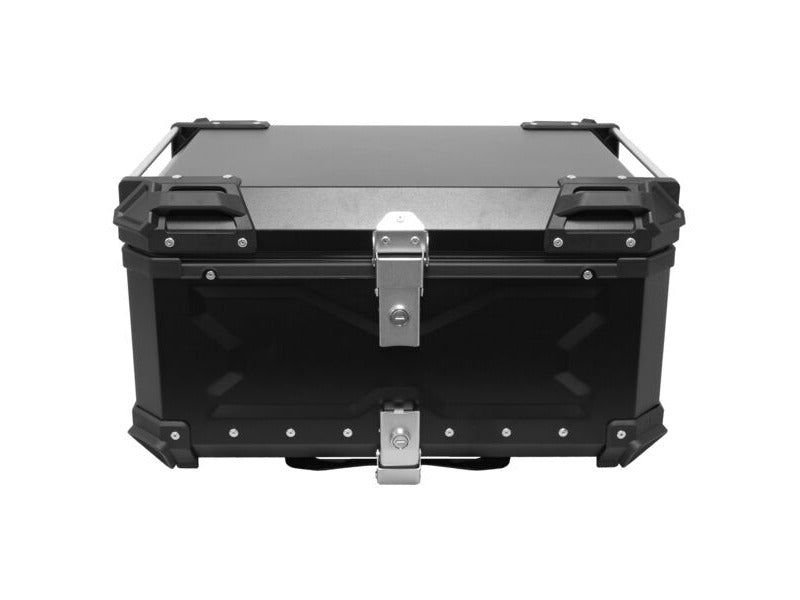 LGP 80 litres | aluminium alloy top box | Waterproof | BLACK X TYPE ( fits all motorcycles ) Free seat rest