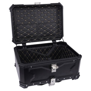 LGP 80 litres | aluminium alloy top box | Waterproof | BLACK X TYPE ( fits all motorcycles ) Free seat rest