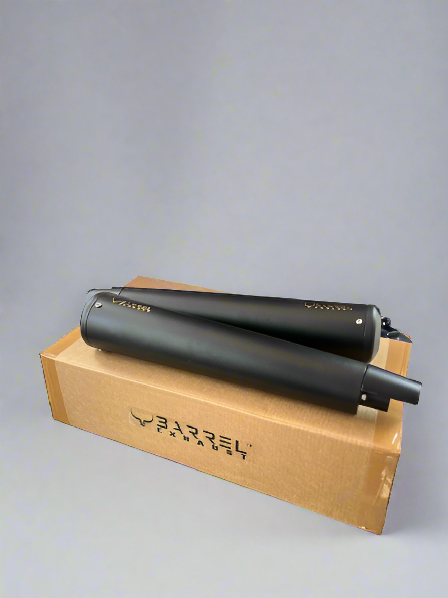 RE GT 650 / INTERCEPTOR 650 BE-10- "BASS MASTER" PERFORMANCE EXHAUST | BLACK | RUSTFREE | 1 Year warranty - BARREL EXHAUST