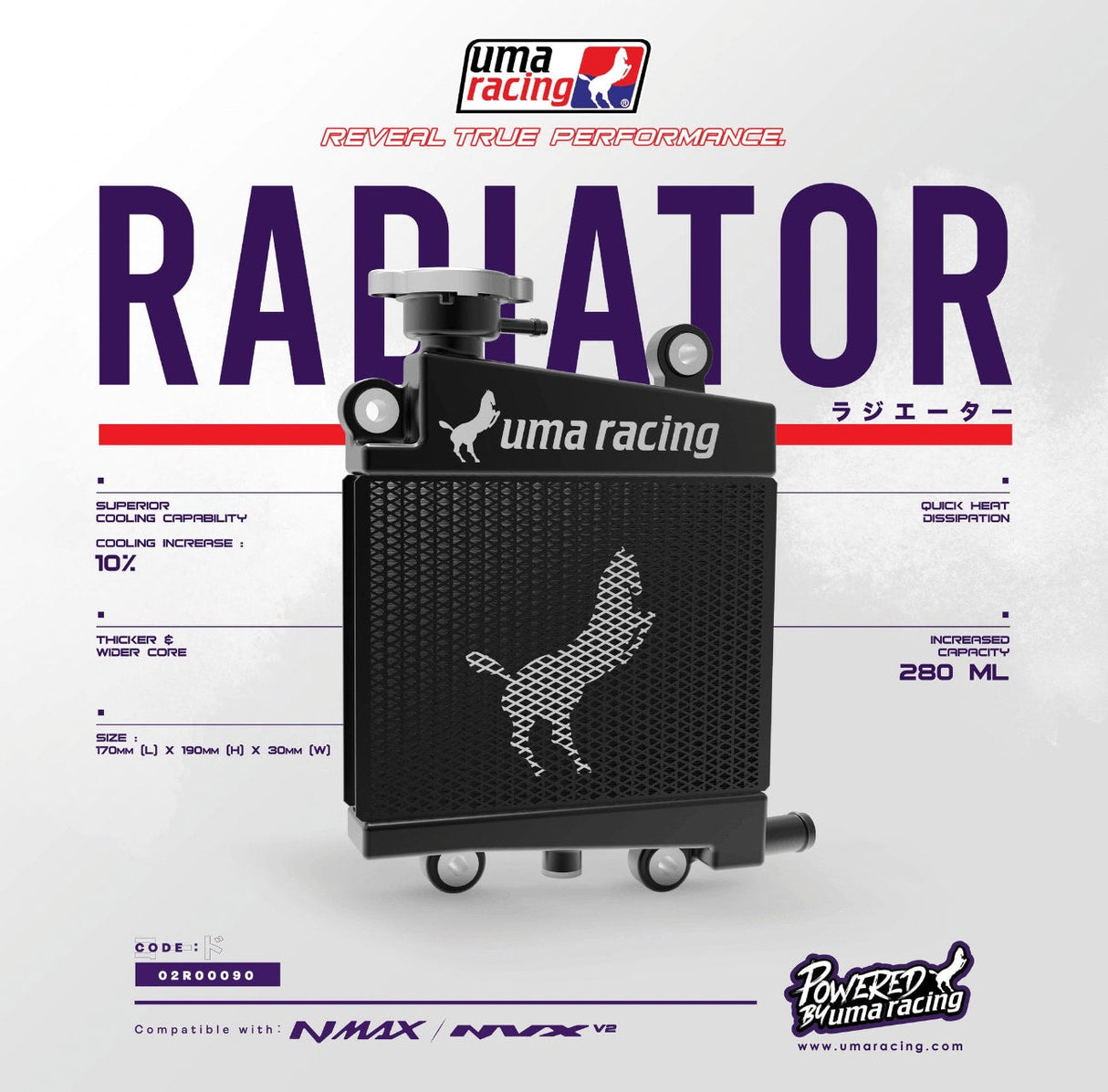 UMA RACING RADIATOR AEROX 02R00090