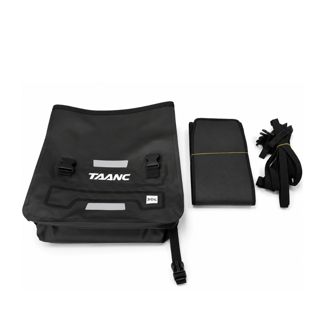 TAANC Terra Series Waterproof Motorcycle Saddle Bags 30L x 2 – Adventure Touring Side Luggage Bags – Black