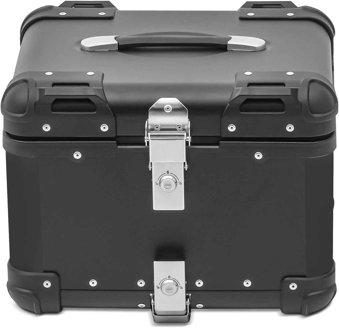 LGP Premium Aluminium Top Case | NERO EDITION ( Top Box ) | Bevelled corner | 45L - BLACK ( COMPATIBLE FOR ALL MOTORCYCLE ) - 1 YEAR WARRANTY