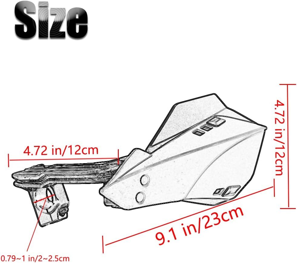 MX Handguard for Dirt Bike, Handlebar Hand Guard (Universal for Bike) BLACK 78 22mm Motorcycle Handguards Protector