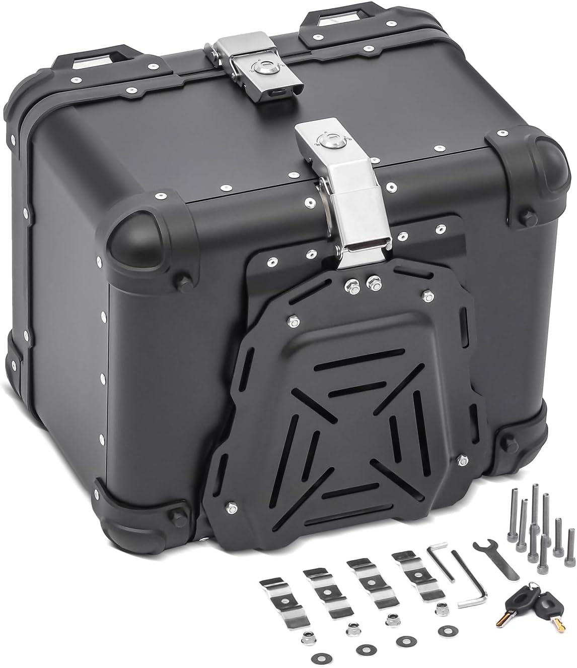 LGP Premium Aluminium Top Case | NERO EDITION ( Top Box ) | Bevelled corner | 45L - BLACK ( COMPATIBLE FOR ALL MOTORCYCLE ) - 1 YEAR WARRANTY