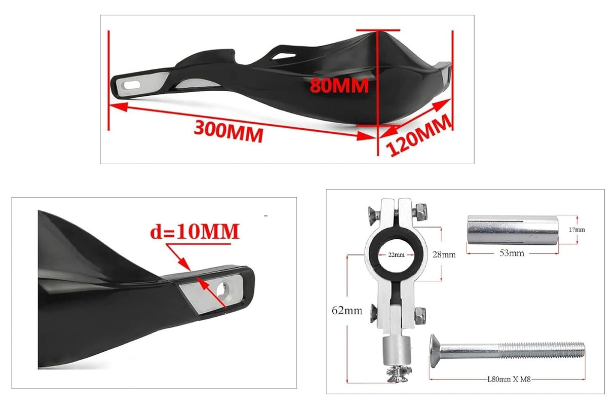 Acerbis Metal HandGuard Small with aluminium brace(WHITE) - HAND PROTECTOR for universal motorycles