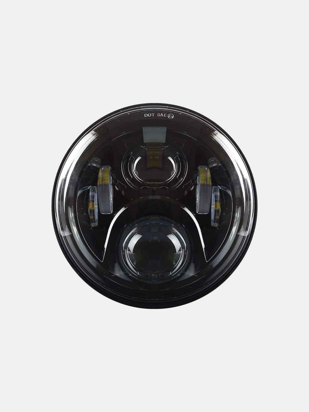 7 Inch Chrome Non Halo Black Headlight - Moto Modz