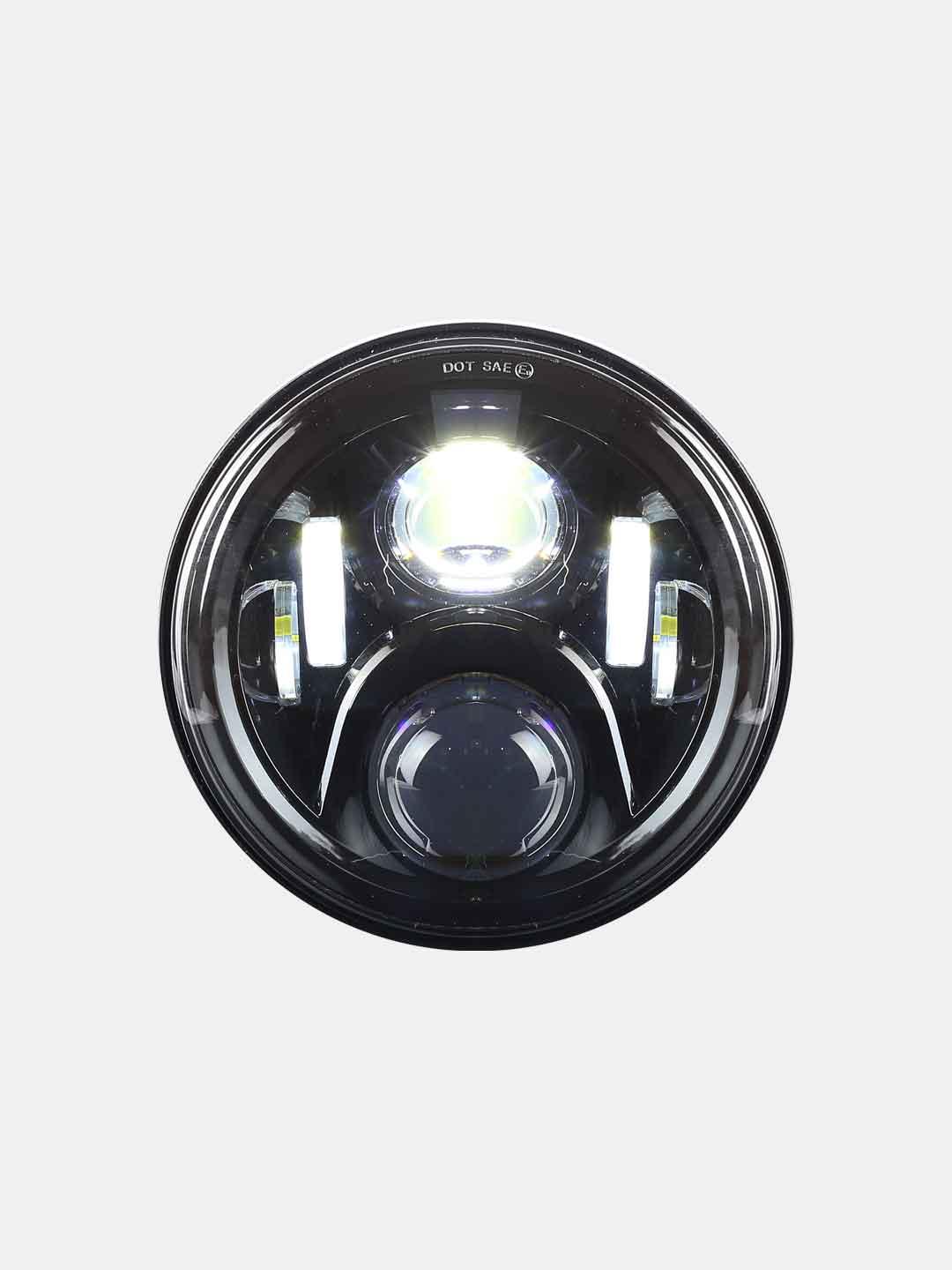 7 Inch Chrome Non Halo Black Headlight - Moto Modz