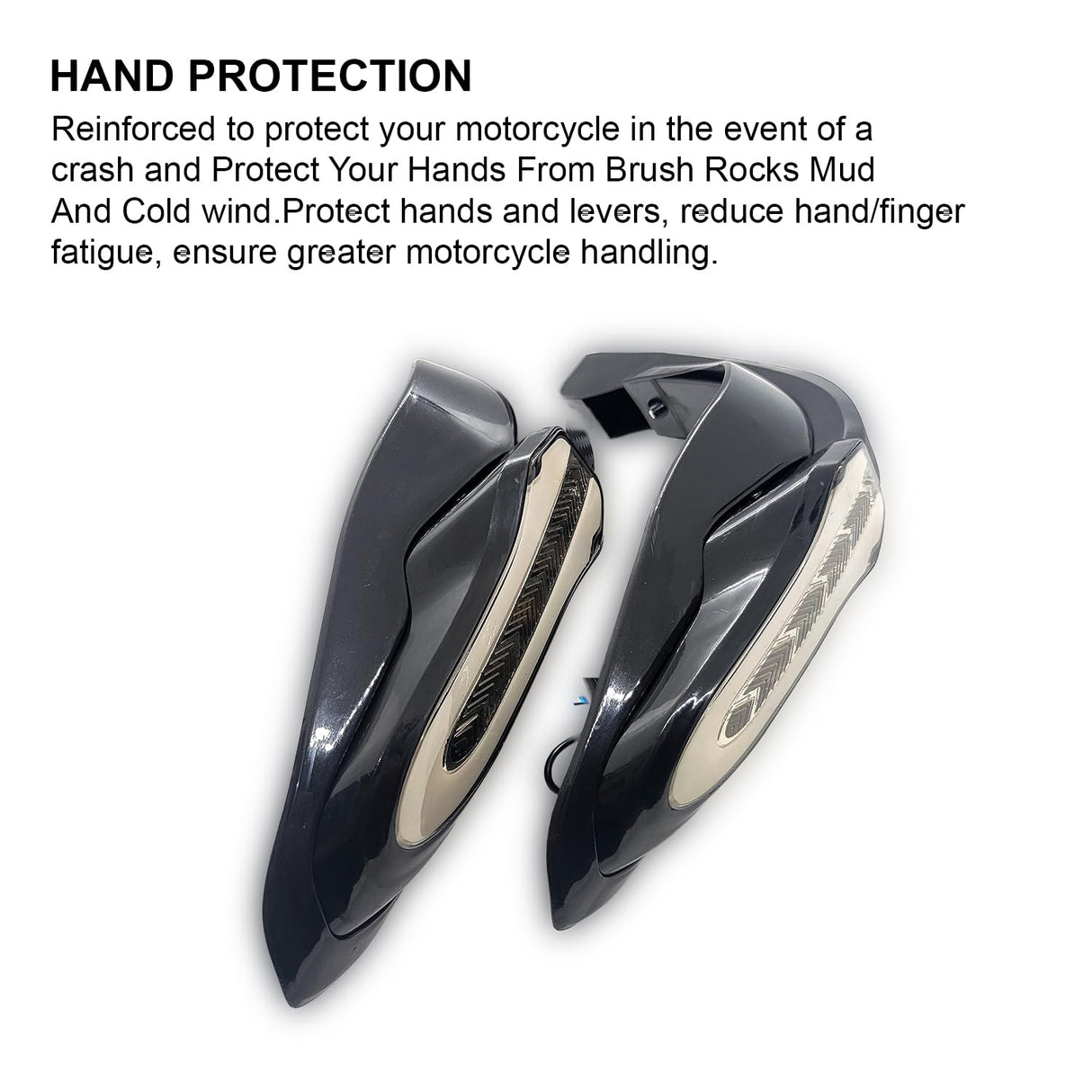 Universal Motorcycle Handguards With Yellow Running LED and Blue COB Light for All Bikes - LIUHJG