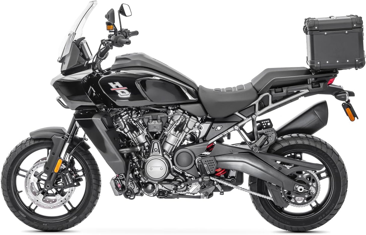 LGP Premium Aluminium Top Case | NERO EDITION ( Top Box ) | Bevelled corner | 45L - BLACK ( COMPATIBLE FOR ALL MOTORCYCLE ) - 1 YEAR WARRANTY