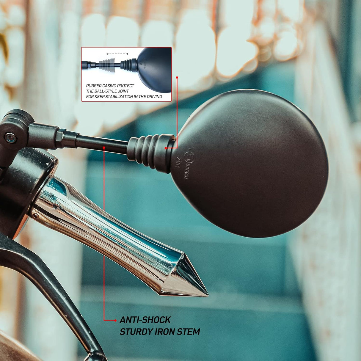 SPIKI CF Touring Mirrors (Pair) | 360 Degree Foldable Rear View Mirrors | Wide View | Universal Fit for Motorcycles