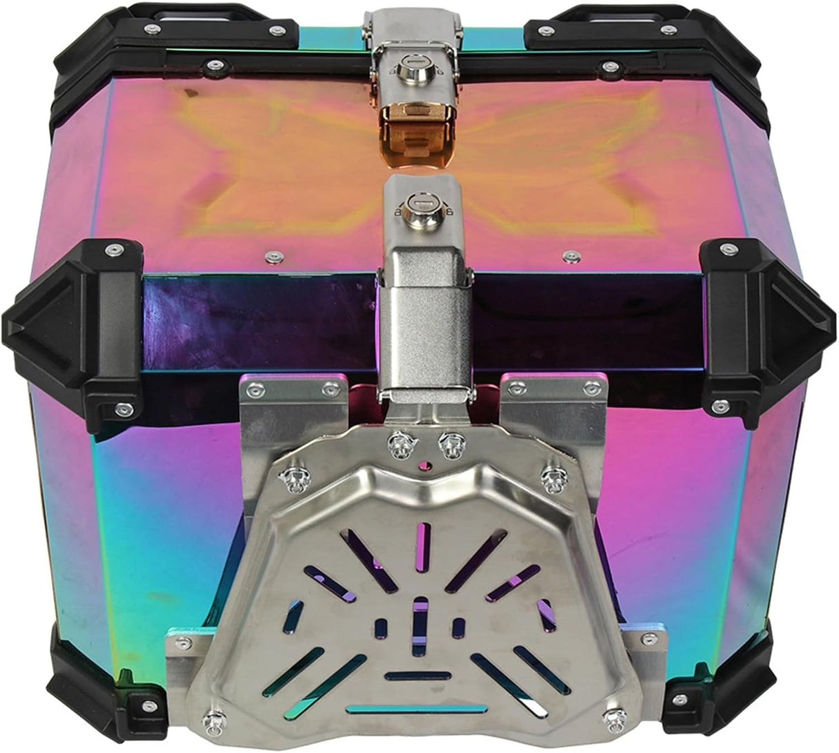 LGP rainbow large capacity aluminium top box 45 ltrs (fits all motorcycle) - color plating premium top box