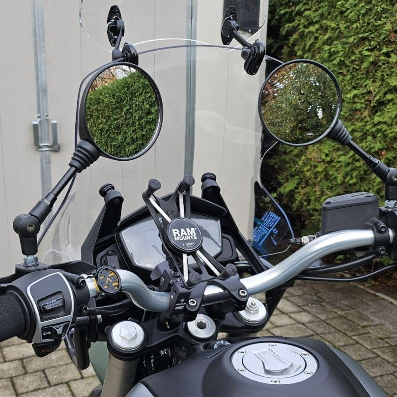 SPIKI CF Touring Mirrors (Pair) | 360 Degree Foldable Rear View Mirrors | Wide View | Universal Fit for Motorcycles