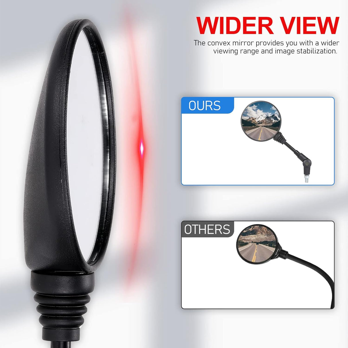 SPIKI CF Touring Mirrors (Pair) | 360 Degree Foldable Rear View Mirrors | Wide View | Universal Fit for Motorcycles