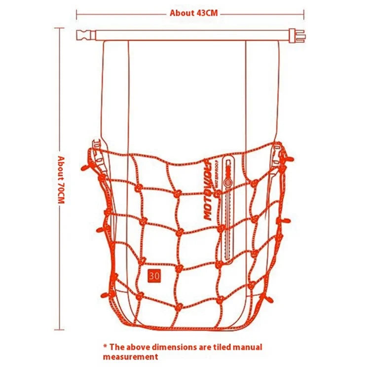 MOTOWOLF MDL0714 30L Motorcycle Cycling Backpack Waterproof PVC Large Shoulders Bag with External Elastic Net Pocket - Yellow