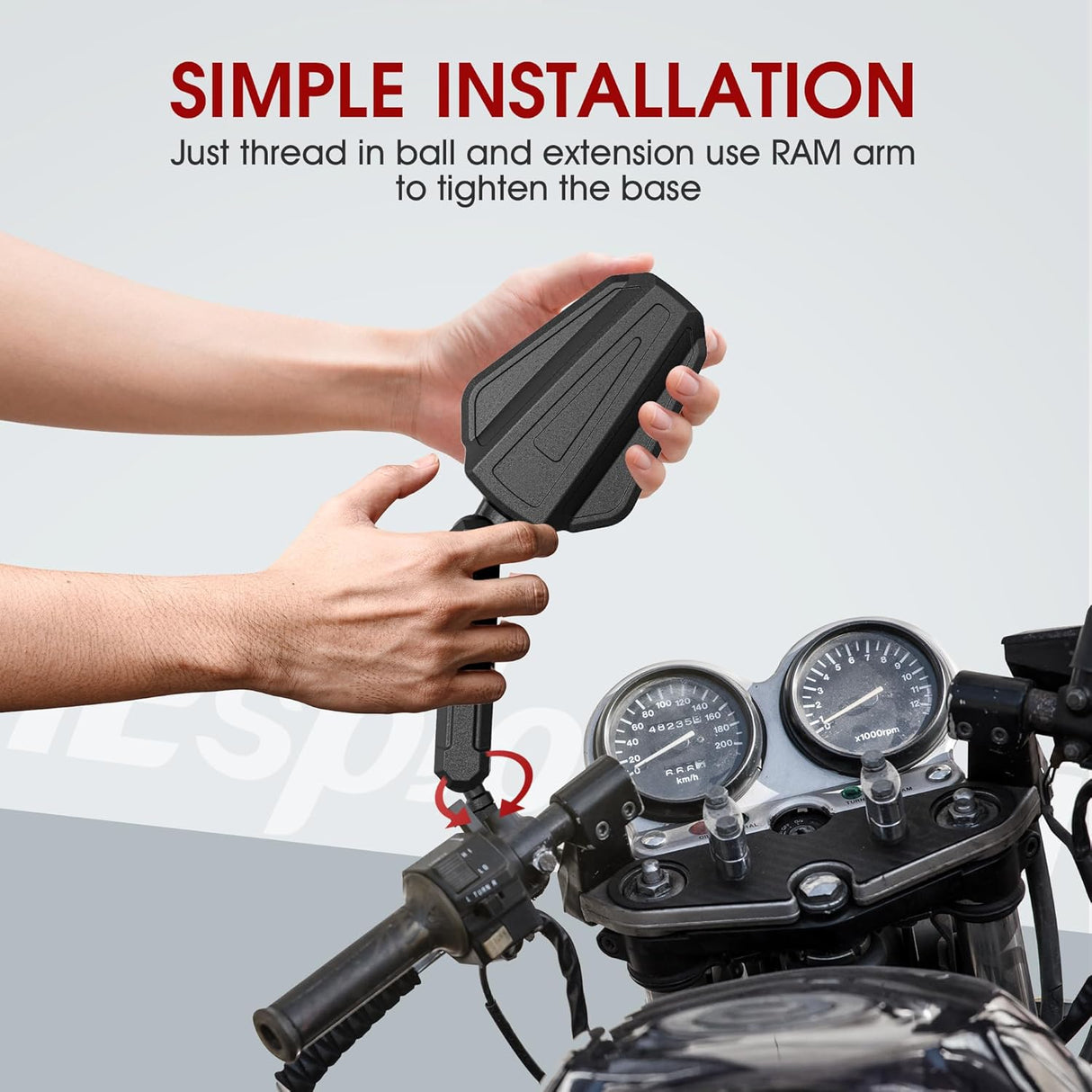 Double adventure 2.0 360 degree rotatable Side Mirror Adv (UNIVERSAL) compatible for all motorcycles - Ideal for Road and Off Road Bikes