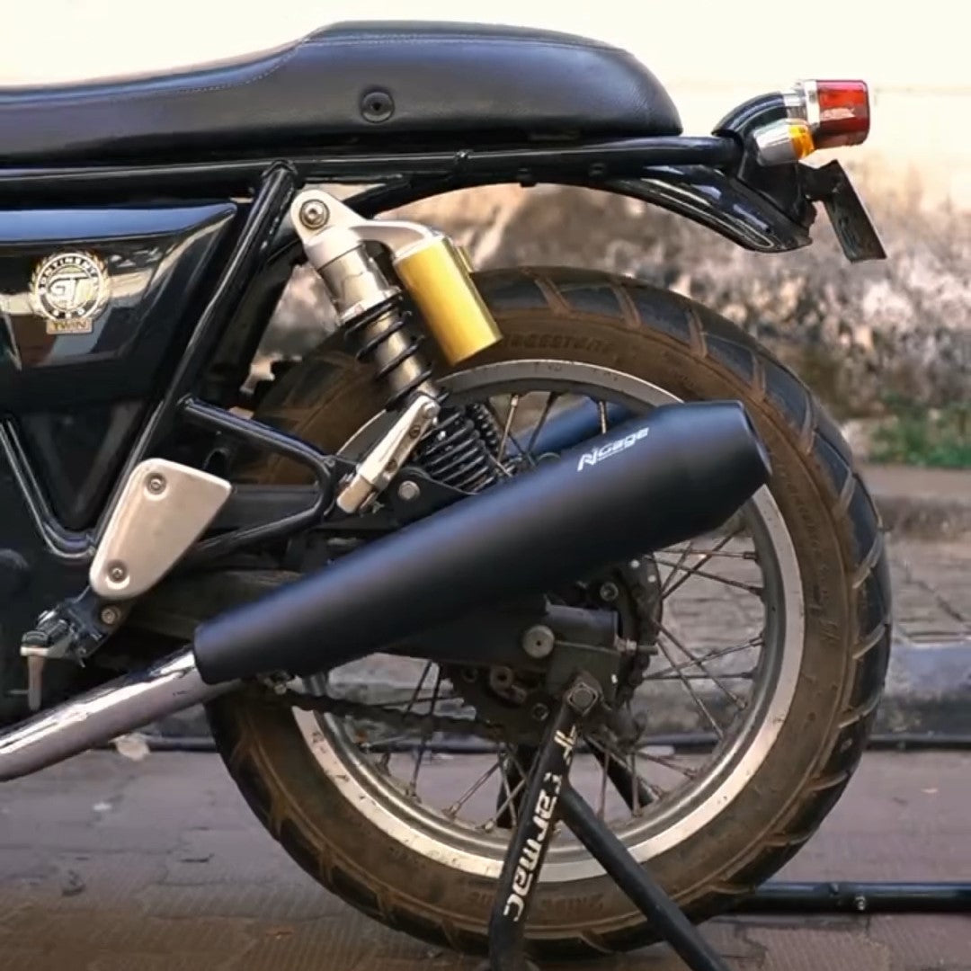 Ngage Roxor Powerflow Exhaust For Interceptor 650/ GT 650 Chrome – Matt Black