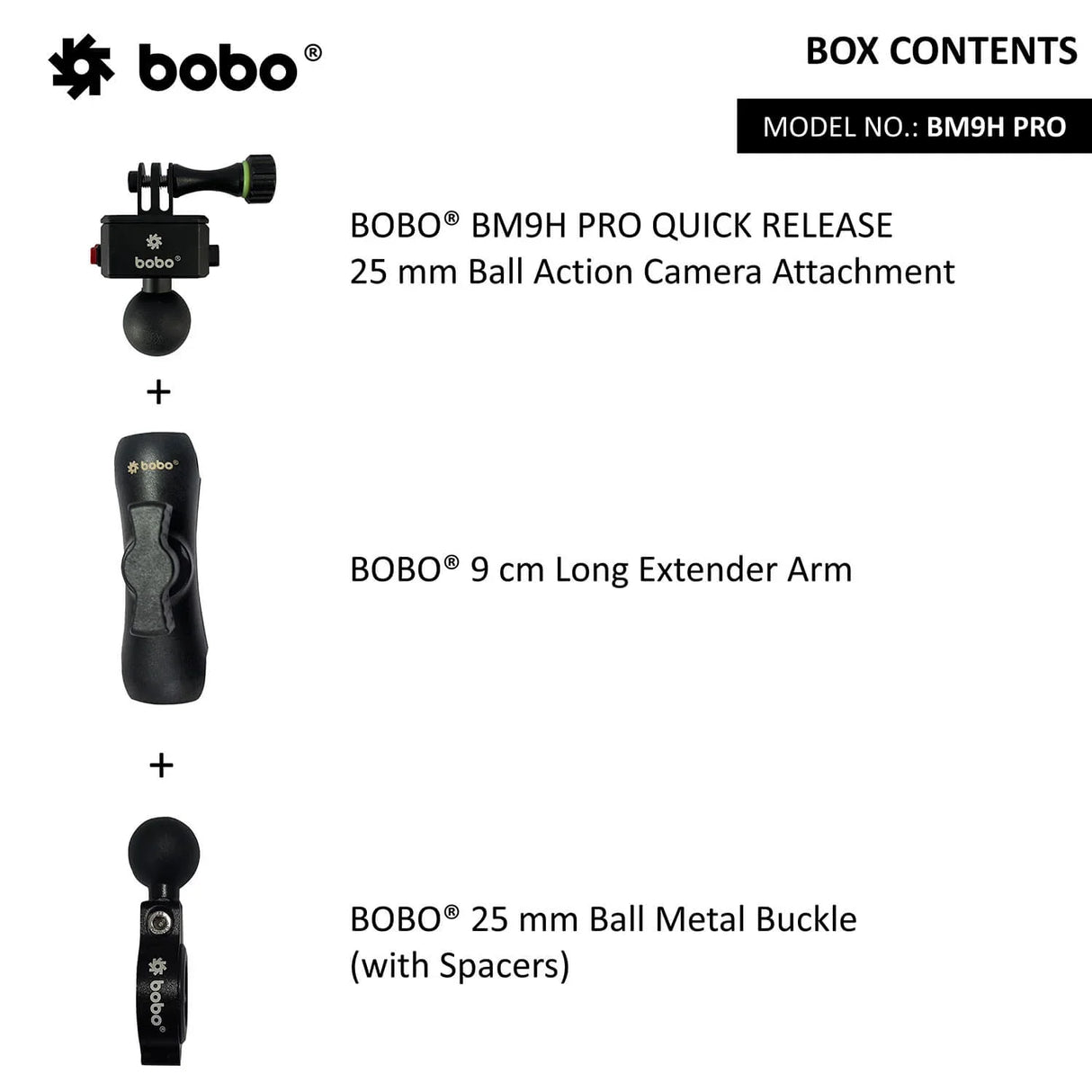 BOBO BM9H PRO – Quick Release Action Camera Mount