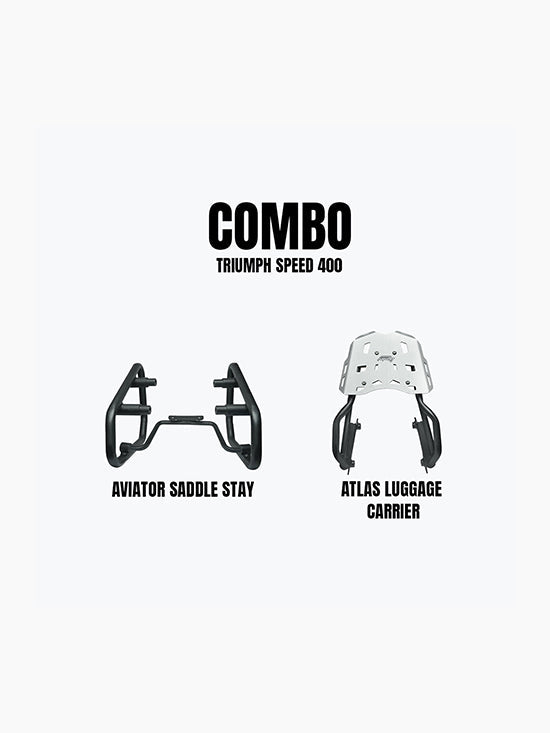 Triumph Speed 400 Aviator Saddle Stay & Atlas Carrier Combo