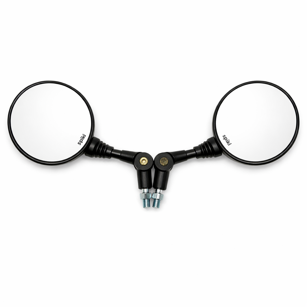 SPIKI CF Touring Mirrors (Pair) | 360 Degree Foldable Rear View Mirrors | Wide View | Universal Fit for Motorcycles