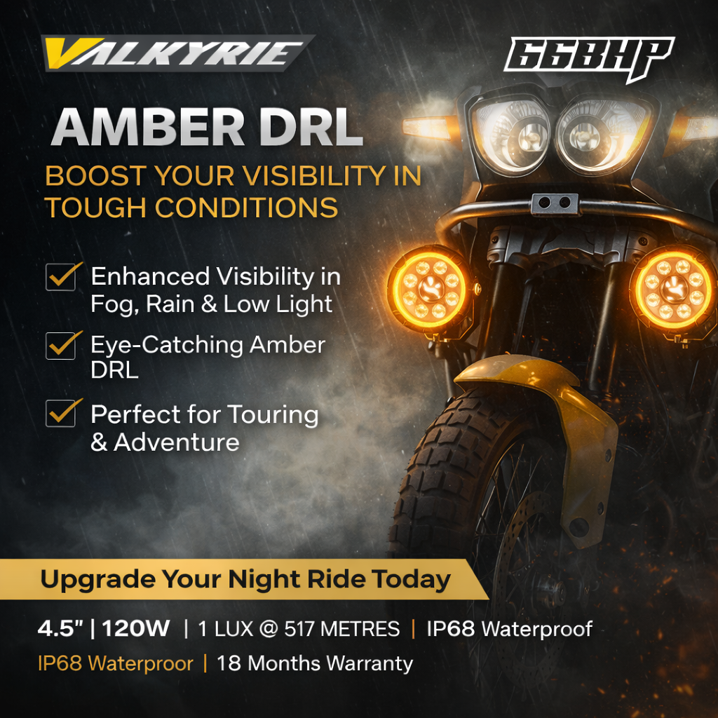 66BHP VALKYRIE 4.5" 120W ULTRA VISION AUXILIARY LIGHT – HIGH/LOW BEAM + AMBER DRL | 13200 LUMENS | IP68 WATERPROOF