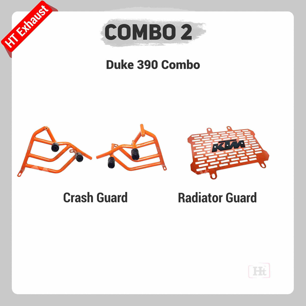 COMBO 2 DUKE 390 BS6 Crash Guard + Radiator Guard – HT EXHAUST