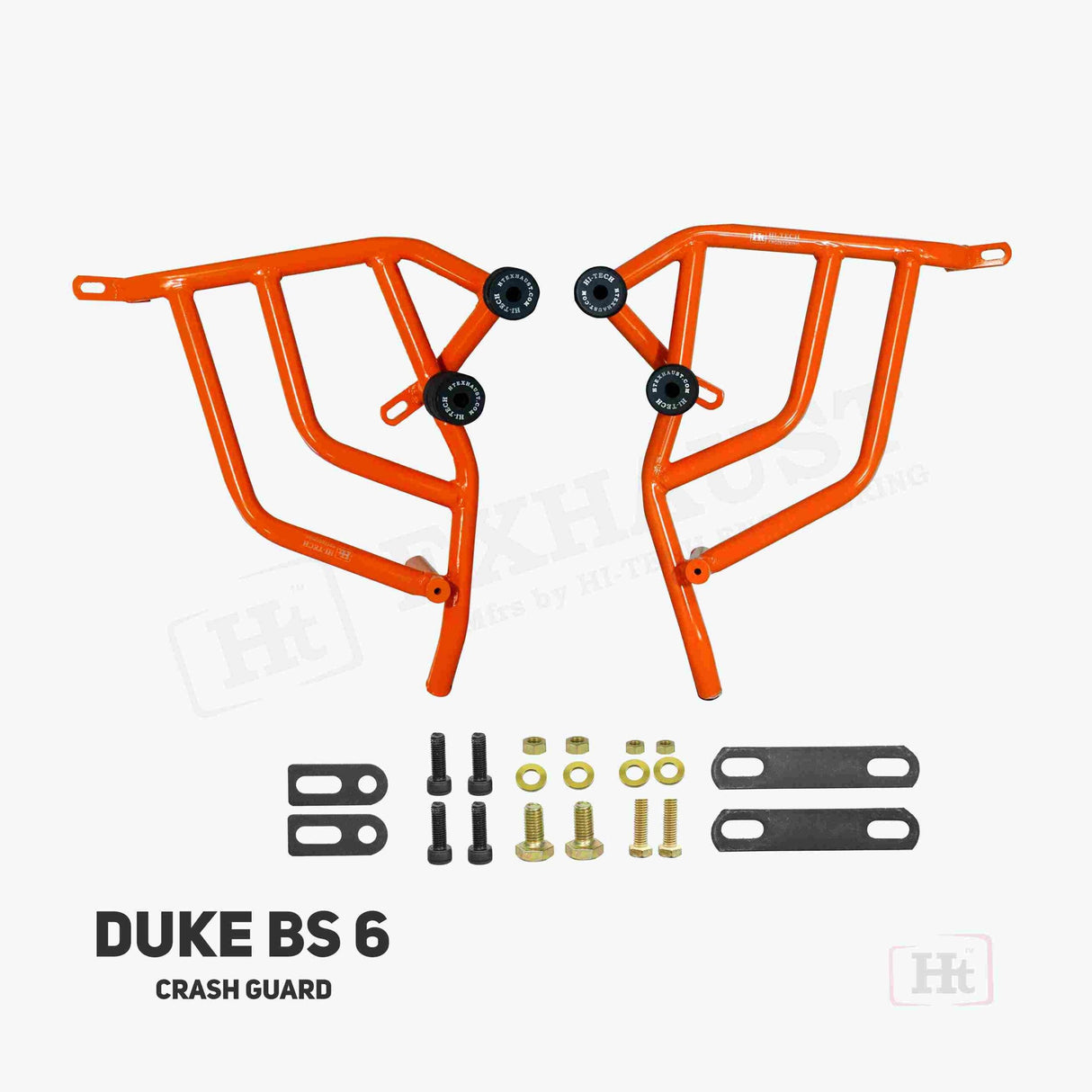 CRASH GUARD WITH METAL SLIDER for DUKE 250/390 BS6 ORANGE – SB 591 / Ht Exhaust
