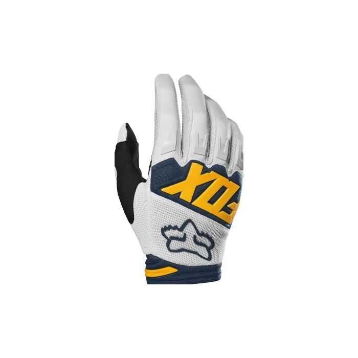 DIRTPAW Motocross Gloves F.O.X - White blue yellow