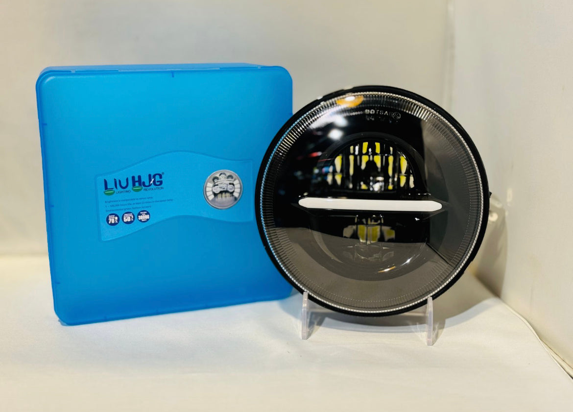 LIU HJG Minus Headlight LED 7inch 12V-80V, 110W original HJG( WITHOUT RING ) for royal enfield , mahindra thar , gypsy , harley davidson models ( 1 unit)