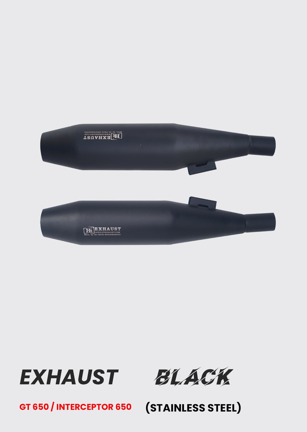 INTERCEPTOR AND GT 650 EXHAUST BLACK IN 320