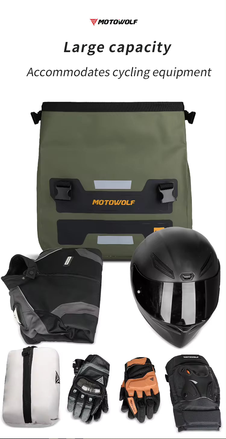 MOTOWOLF HYPERTOUR MDL0720 | 1 Pair | Waterproof Motorcycle Saddle Bags | 30 litres *2 side | Side Bags for Motorbike Travel - Yellow