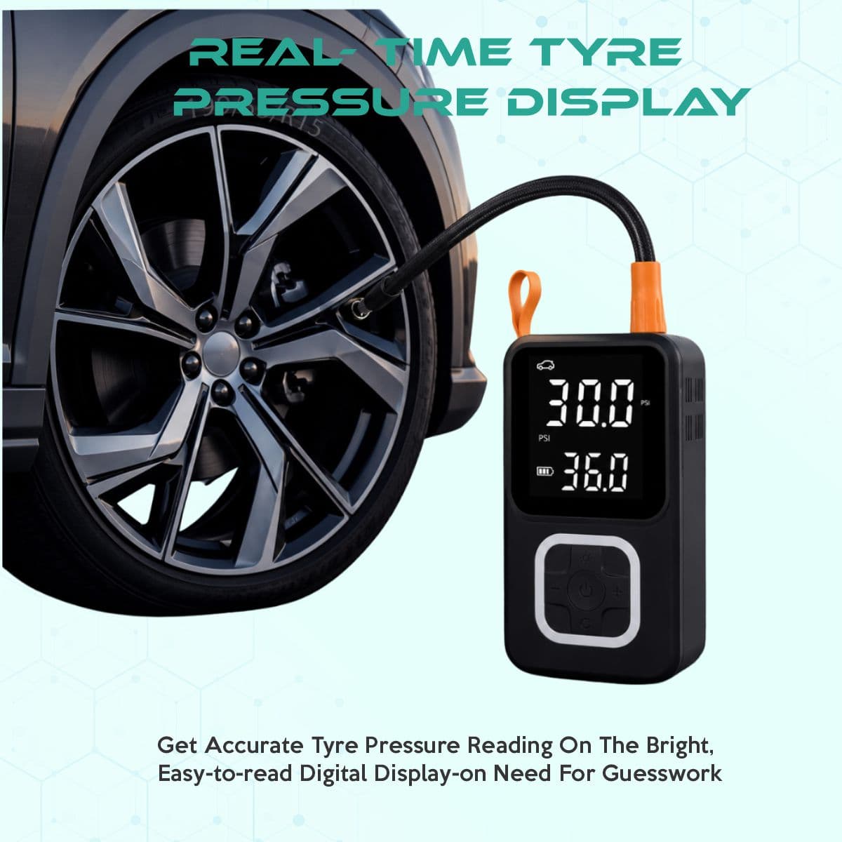 Simtac Portable Digital Tyre Inflator Air Compressor Pump for Car & Bike – INF607