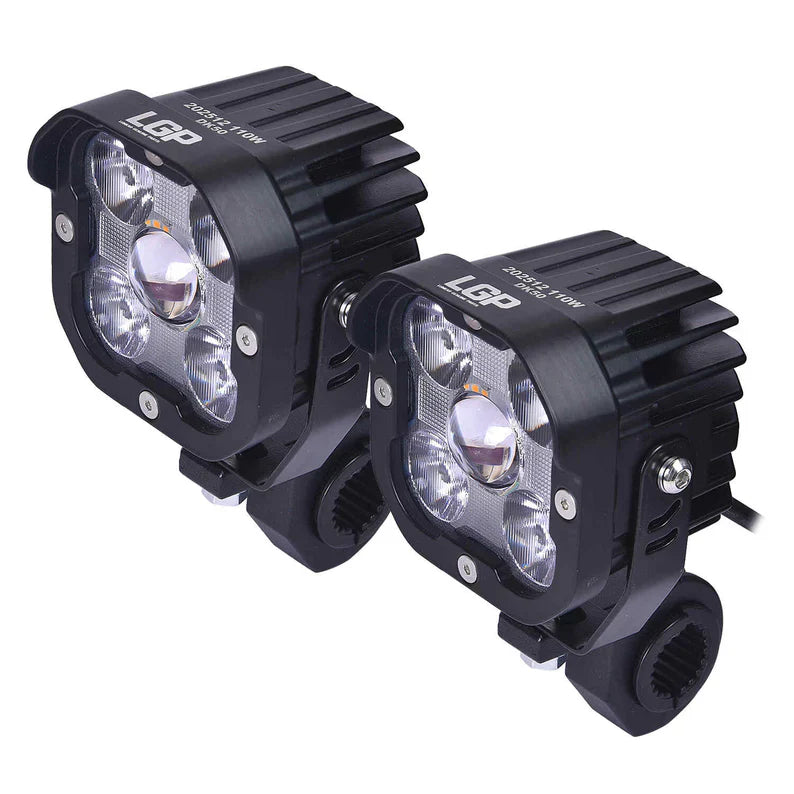 DK50 HIGH POWER SPOTLIGHT | 110W | Ultra Wide Driving Fog Lights | White/Yellow | with wiring harness and Intelligent wireless button switch | 1 year warranty | LGP