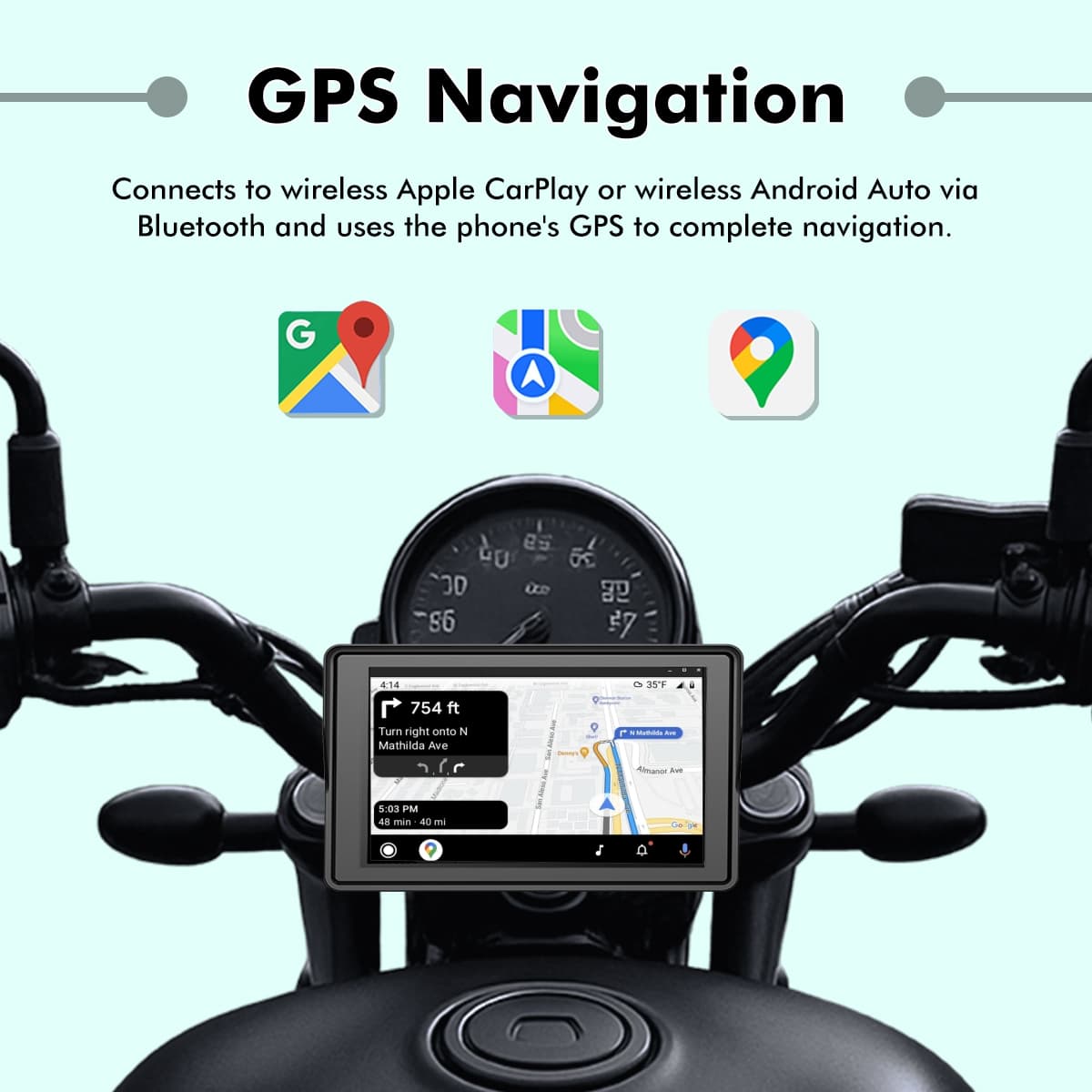 Simtac motorcycle GPS CarPlay & Android Auto system – M4D