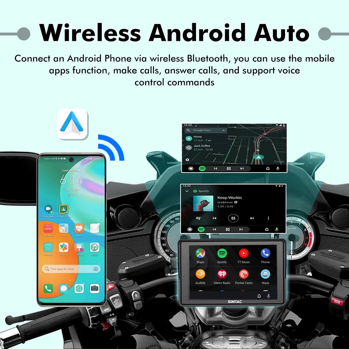 Simtac motorcycle GPS CarPlay & Android Auto system – M4D