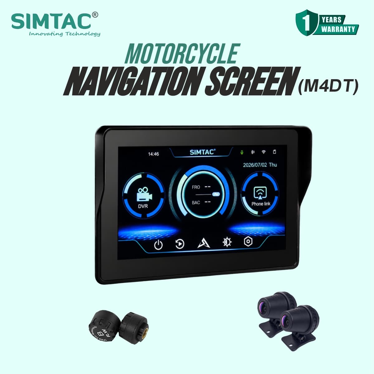 Simtac motorcycle GPS CarPlay & Android Auto system – M4D