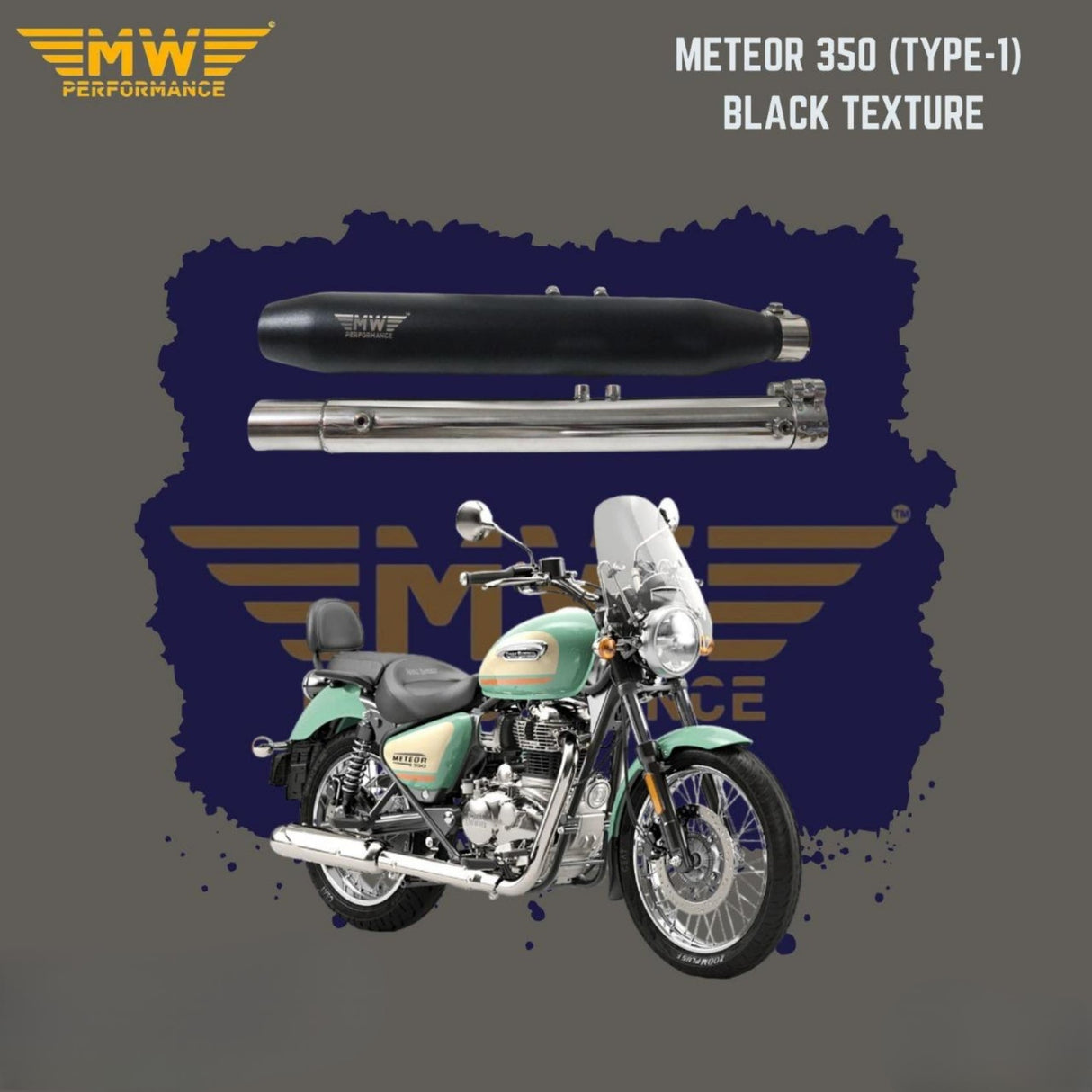 METEOER 350 TYPE 1 BLACK TEXTURE Exhaust