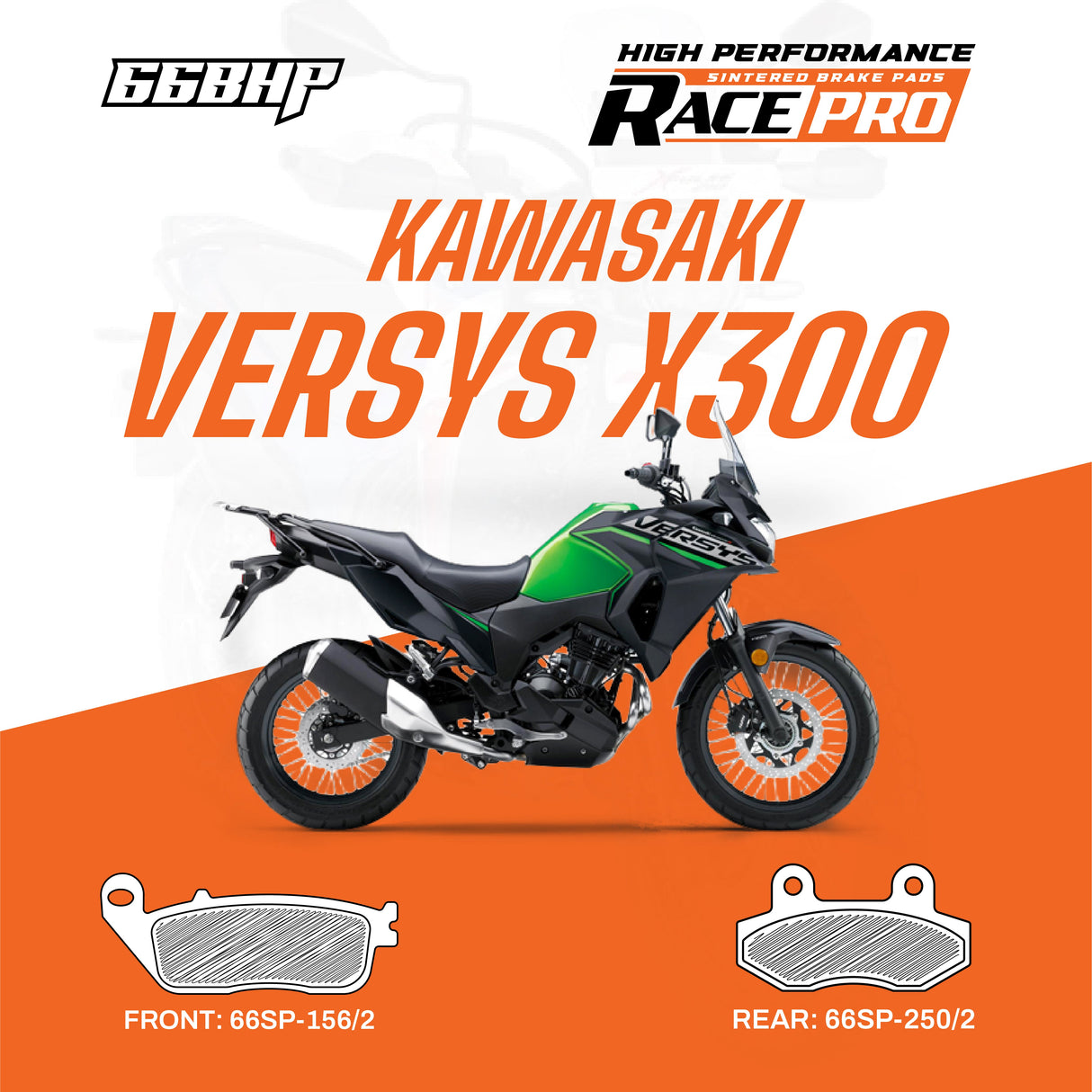 Kawasaki Versys X 300 Race Pro Sintered Brake Pad Motorcycle Accessory - Moto Modz